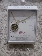 Necklace City X City Horoscope Libra Gold Tone Charm New in Box