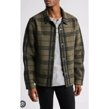 Vuori Men Medium Ballard Shirt Jacket Oregano Plaid Cabincore Cozy Outerwear