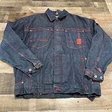 Willie Esco Denim Dungarees Y2K Trucker Jacket Mens L Baggy Hip Hop Streetware