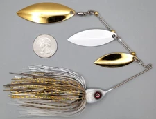 Custom Spinnerbait ~ Gold Shiner ~ 3/4 oz Triple Blade Bait Ball