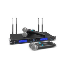 Wireless Microphone System, with 4 Handheld Mics, Metal Build, MK240-1