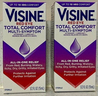 2 Visine Red Eye Total Comfort Multi-Symptom Eye Drops, 0.5 fl. oz. 1/2027