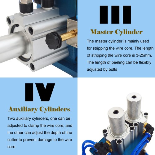 110V 3F Pneumatic Wire Stripping Machine Cable Stripper 670W AWG#32-AWG#16 - Picture 18 of 21