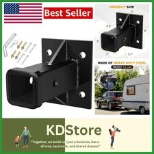 DACK Hitch Wall Mount, Bolt-On Receiver Tube Adapter, 2 Inch Opening Hitch Plate