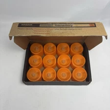 Homemory 12 Pack Orange Tea Lights Candles Battery Operated LED Halloween