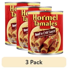 (3 pack) HORMEL Beef Tamales in Chili Sauce, Shelf Stable, 28 oz Steel Can