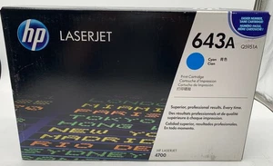 Genuine HP 643A (Q5951A) Cyan Original LaserJet Toner Cartridge, OEM