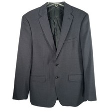 Calvin Klein Slim Fit Blazer 42R Black Single Breasted Preppy Birdseye Nailhead