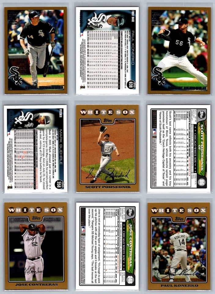 Chicago White Sox Topps Gold Serial Numbered #/2009 Baseball Card Lot (16) NM - Image 4 of 4