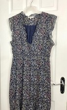 Apricot Womens Plus Size Navy Blue Floral Print Knee Length Dress Size 22 uk