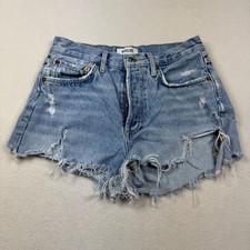 Agolde Parker Vintage Cutoff Shorts Size 24 Distressed Denim Button Fly