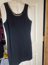 Black Stretchy Mini Dress With Necklace Size Medium
