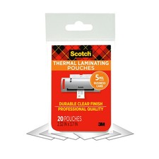 Thermal Laminating Pouches 5 Mil Business Card Size 20 Pack Clear Sheets