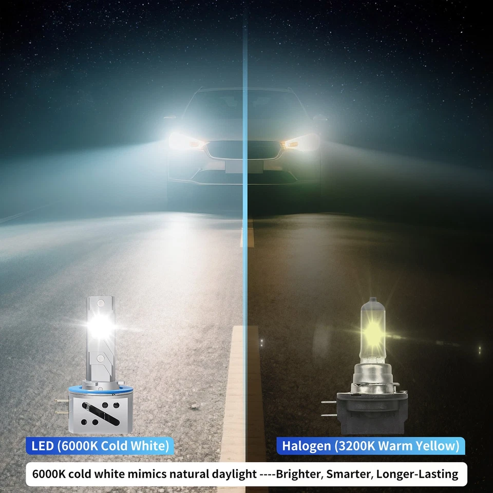 H11B Full Front LED Headlight Bulbs Low Beam For Kia Sedona EX LX Van 2008-2014 - Image 3 of 4