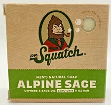 DR. SQUATCH ~ Alpine Sage ~ 5oz Natural Soap Bar NEW Cypress & Sage Oil