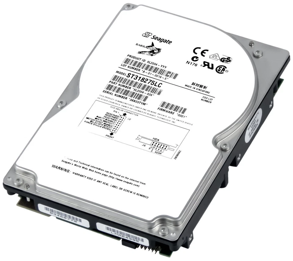 Hard Drive Seagate Barracuda 18LP 18.2GB 7200RPM SCSI Ultra2 ST318275LC 3.5'' - Image 2 of 3