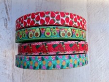 3 Yards 7/8" Watermelon / Pineapple / Strawberry /Avocado Grosgrain Ribbon