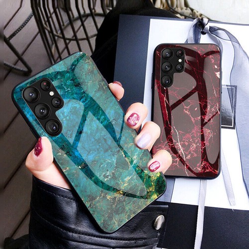 Marble Texture Glass Phone Case For Samsung S24 S23 S22 S21 S20 Ultra S10 S9 S8 - Picture 4 of 32