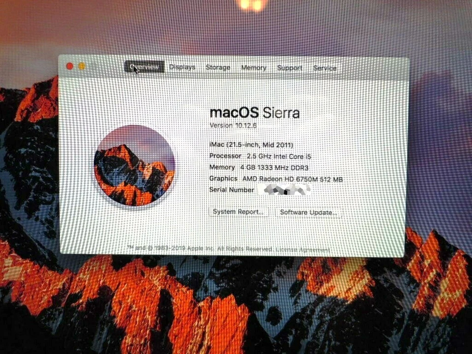 iMac Apple A1311 21.5" 2.5GHz Intel i5-2400S 4GB 500GB OSX Mid-2011 MC309LL/A - Image 3 of 4