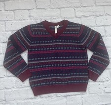 Janie and Jack Boys Size 7 Fair Isle Knit Sweater Pullover V-Neck Long Sleeve