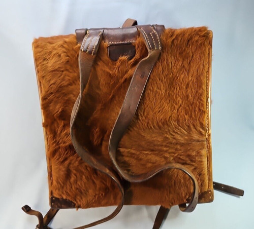 Vintage 1960s HANDCRAFTED Backpack Leather   Frauenfeld Switzerland Jakob Nater