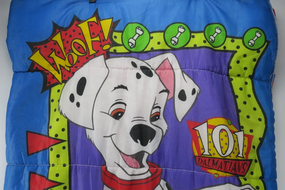 Saco de dormir Walt Disney's 101 Dalmations para niños 30"x54" vintage años 90 Foto 2 de 4