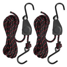 2PCS Kayak Tie Downs Straps, 1/4" x 12ft Adjustable Tie Down Straps Canoe Bow an