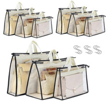 Dust Bags for Handbags 9 Pack Clear Handbag Purse Organizer with Zipper 3 Size