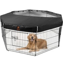 Dog Playpen Mesh Top Cover, Fits 24 Inch 8 Panels Regular Octagon Metal Exerc...