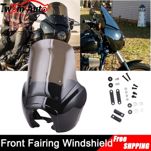 Headlight Fairing 15'' Windshield Kit For Harley T-Sport Dyna FXDXT Wide Glide - Picture 2 of 20
