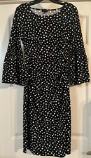 Talbots Dandelion Flounce Sleeve Ruched Waist Size M Abstract Print Flattering