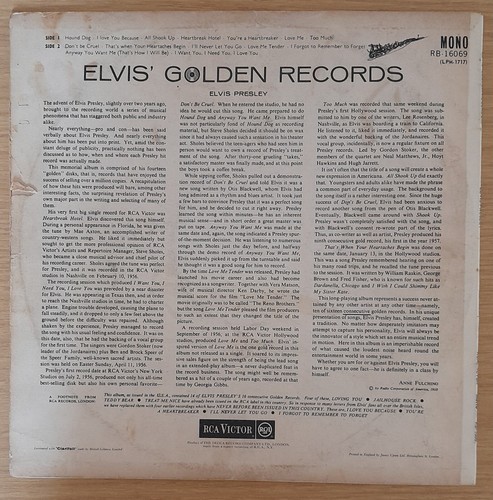ELVIS PRESLEY - GOLDEN RECORDS - RCA RED SEAL ROCKnROLL VG VINYL LP - HOUND DOG+ - Picture 2 of 7