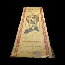 Vintage Eight Key Xylophone Children's Toy Red Gold 12" Long CHIME-A-PHONE