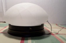 Quorum 3021-6-95 7 Inch One Light Mushroom Flush Mount, Old World Finish with Fa