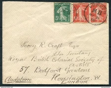 1910 France cover London Mobile Box, cover - Royal British Colonial Art Society