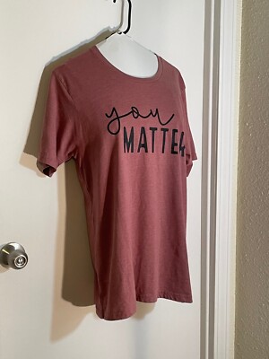 Womens Mauve ''You Matter'' T-Shirt, Size L, Short Sleeve, Laviva Sports
