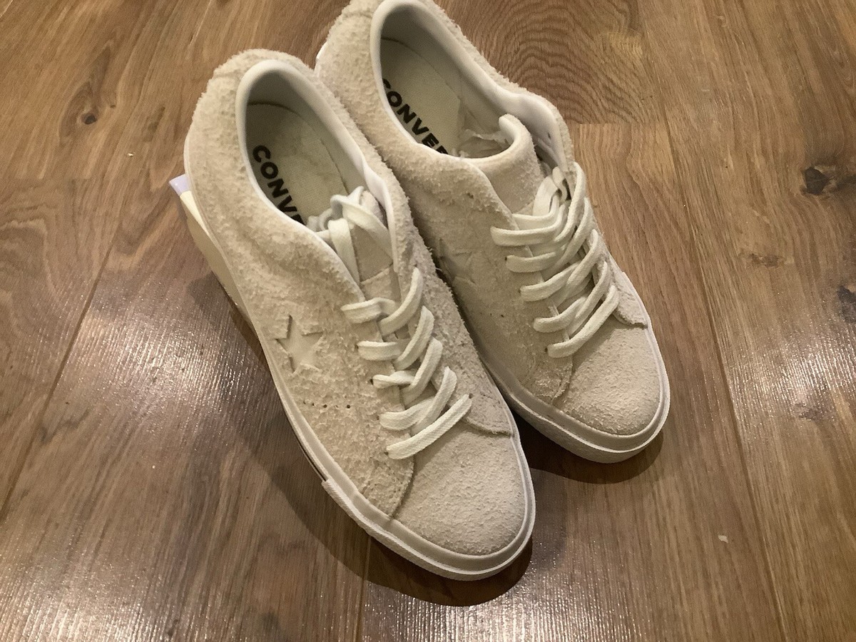 CONVERSE ONE STAR PRO OX TRAINERS, CREAM SUEDE, SIZE EUR 37