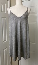 Audrey 3+1 Womens Mini Dress Size Medium Gray Spaghetti Strap