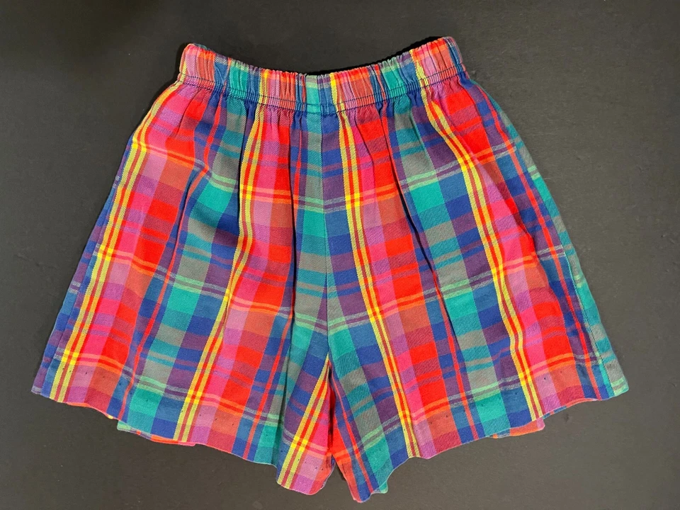 Vintage Hartstrings Girls Pleated Plaid Shorts Elastic Waist size 5 U.S.A. - Image 3 of 3