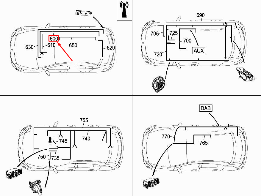 Câbles d'antenne GPS neufs pour MERCEDES-BENZ CLA C117 A1175409103 d'origine