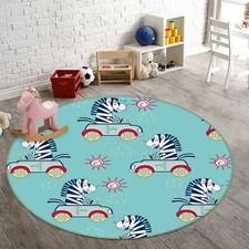 3d Zebra Car Sun Nao4292 Game Rug Mat Elegant Photo Carpet Mat Fay