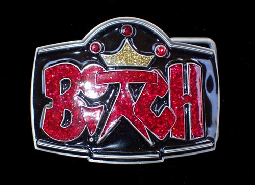 ***BITCH!*** NOVELTY BELT BUCKLE SISKIYOU PEWTER GRAFFITI EXPRESSIONS NEW - Picture 1 of 2