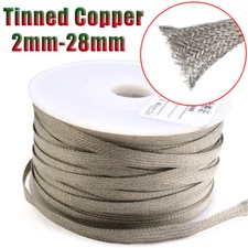 Tinned Copper Expandable Metal Braided Shield Sleeving Tube Speaker Signal Wire