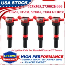4Pcs Ignition Bobinas For 2011-2017 Hyundai Elantra Kia Forte 1.8L 2.0L L4 UF651