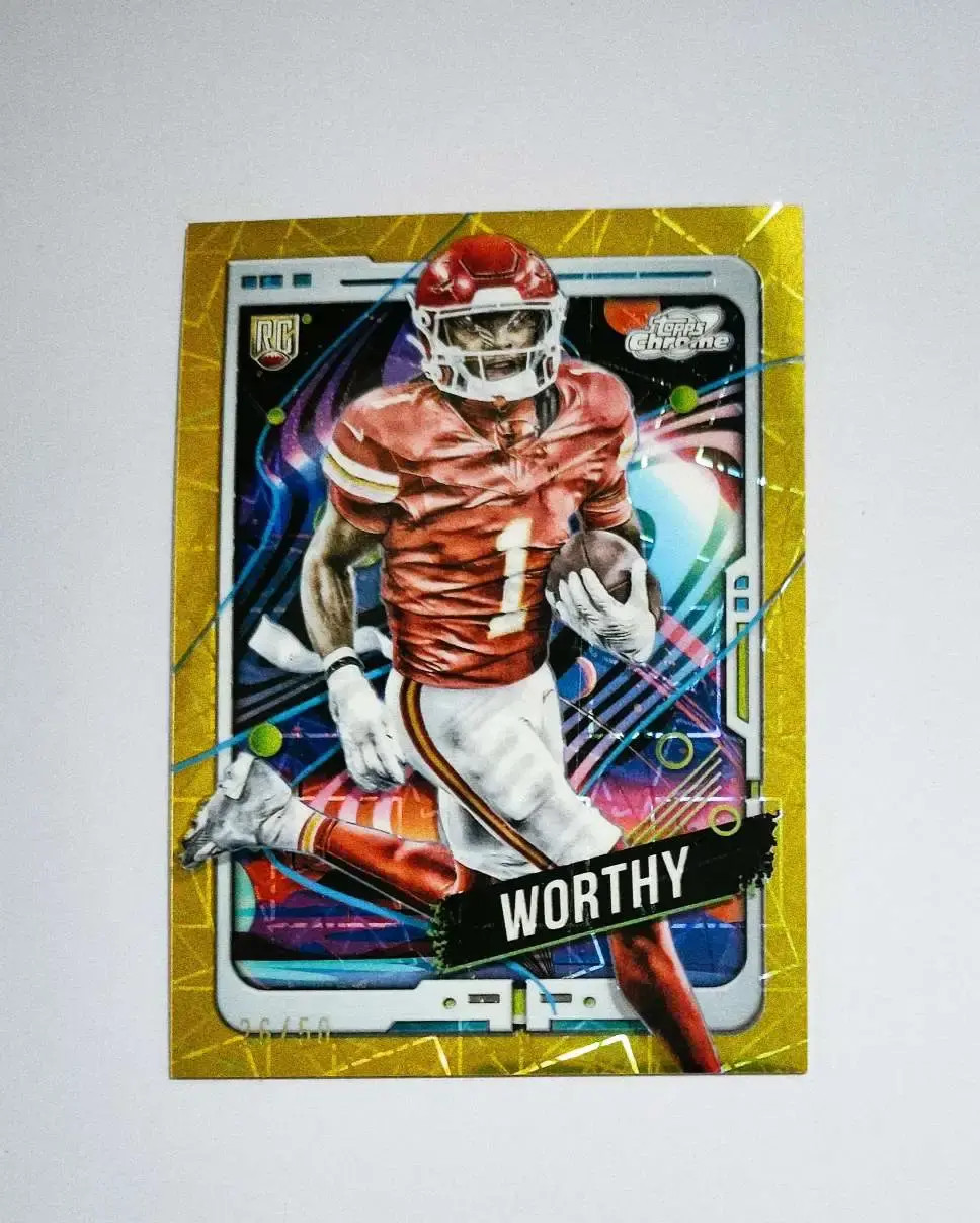 2024 Topps Cosmic Chrome Xavier Worthy Gold Interstellar /50 Chiefs RC #146