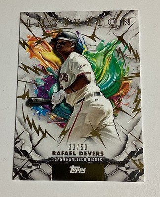 2025 Topps Inception RAFAEL DEVERS Gold Electricity Parallel Card 33/50 Giants