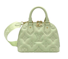 Borsa a mano Louis Vuitton Alma BB in pelle trapuntata gialla