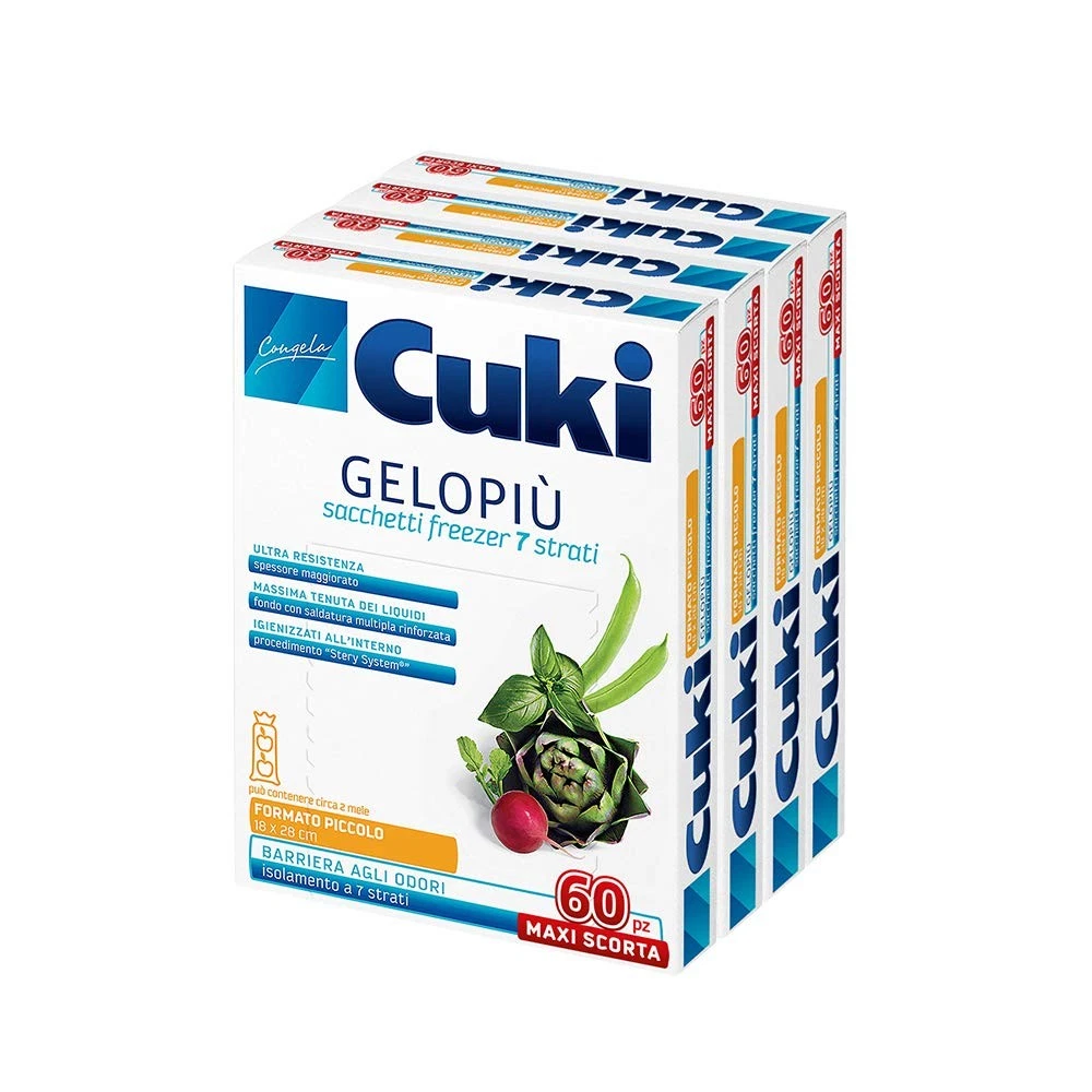Cuki0 Gelopiù Freezer Bags, 7 Layers, Maxi, Small, 18 x 28 cm, 1.5 L, 4 P...