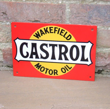 Enamel Sign Castrol - Original 1970's Rare Sign by Garnier - Like Shell BP Esso