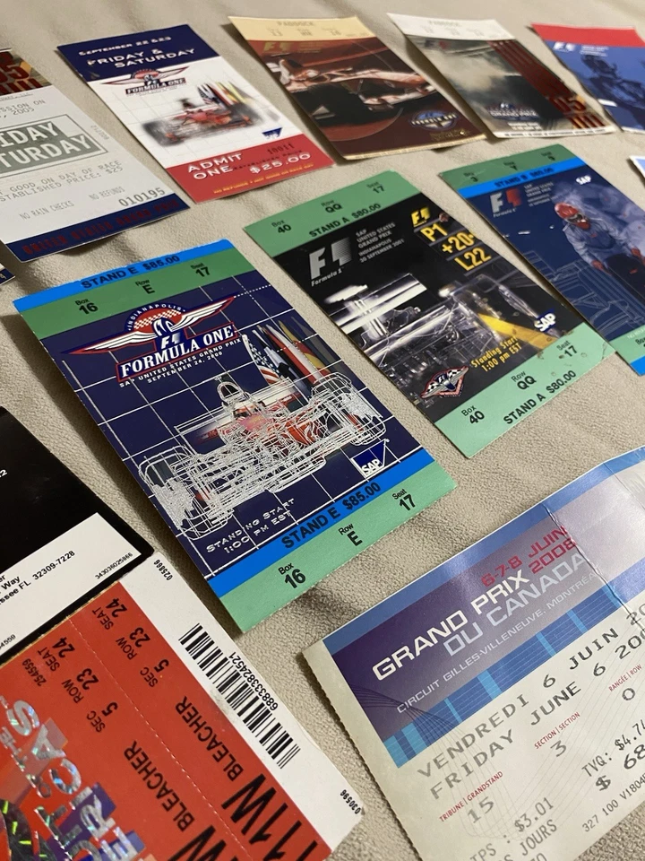 Lote de 19 talones de boletos de carreras de Fórmula Uno vintage con cordón vintage Foto 4 de 4